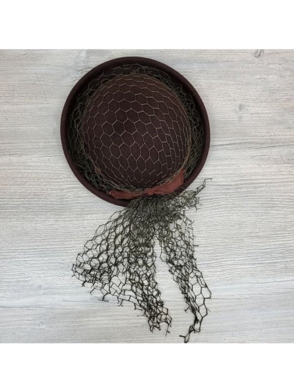 Vintage Belvedere brown wool netted hat rolled brim union label - Picture 6 of 12